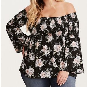 Torrid off the shoulder long sleeve top